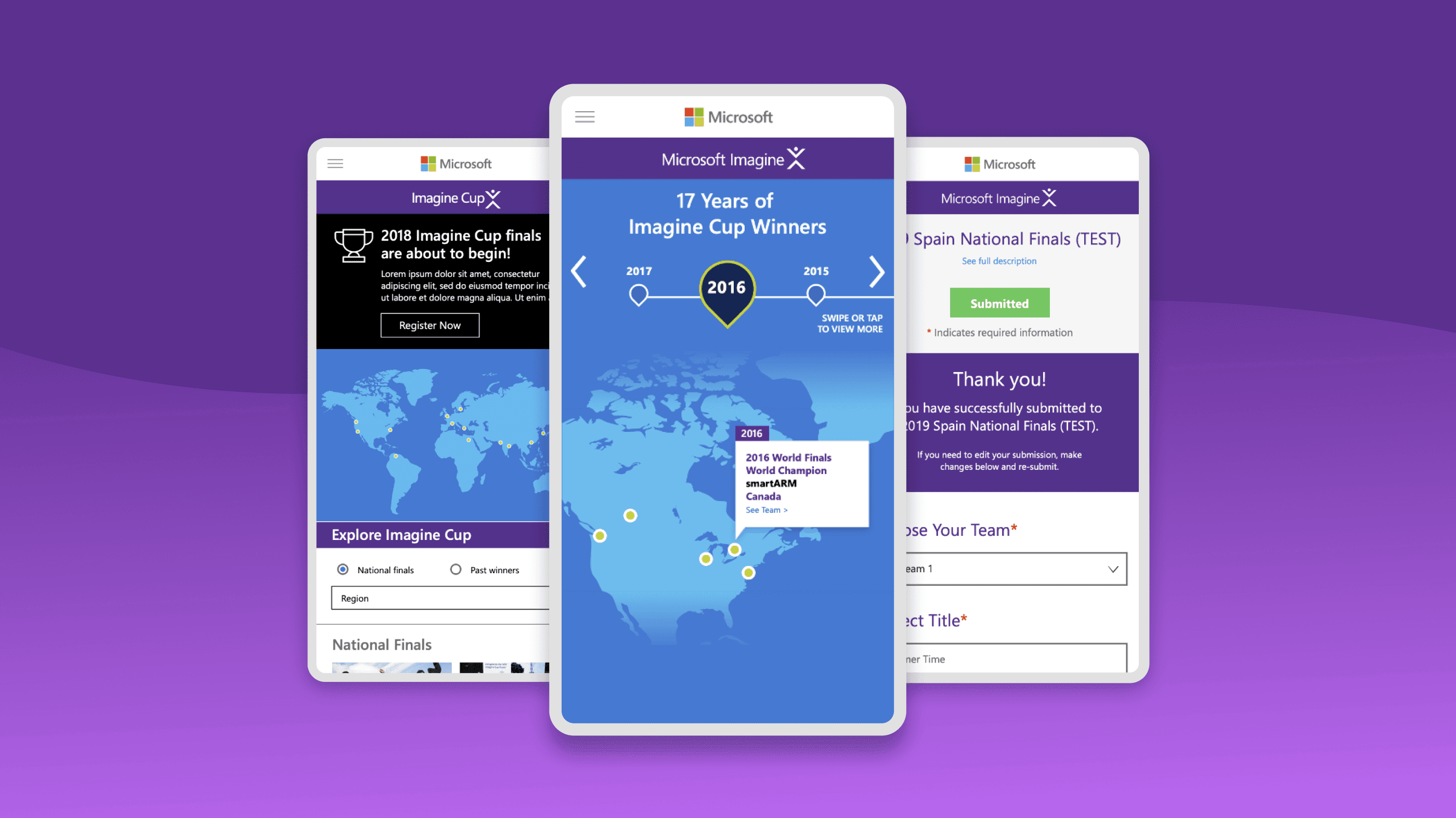 Various mobile pages