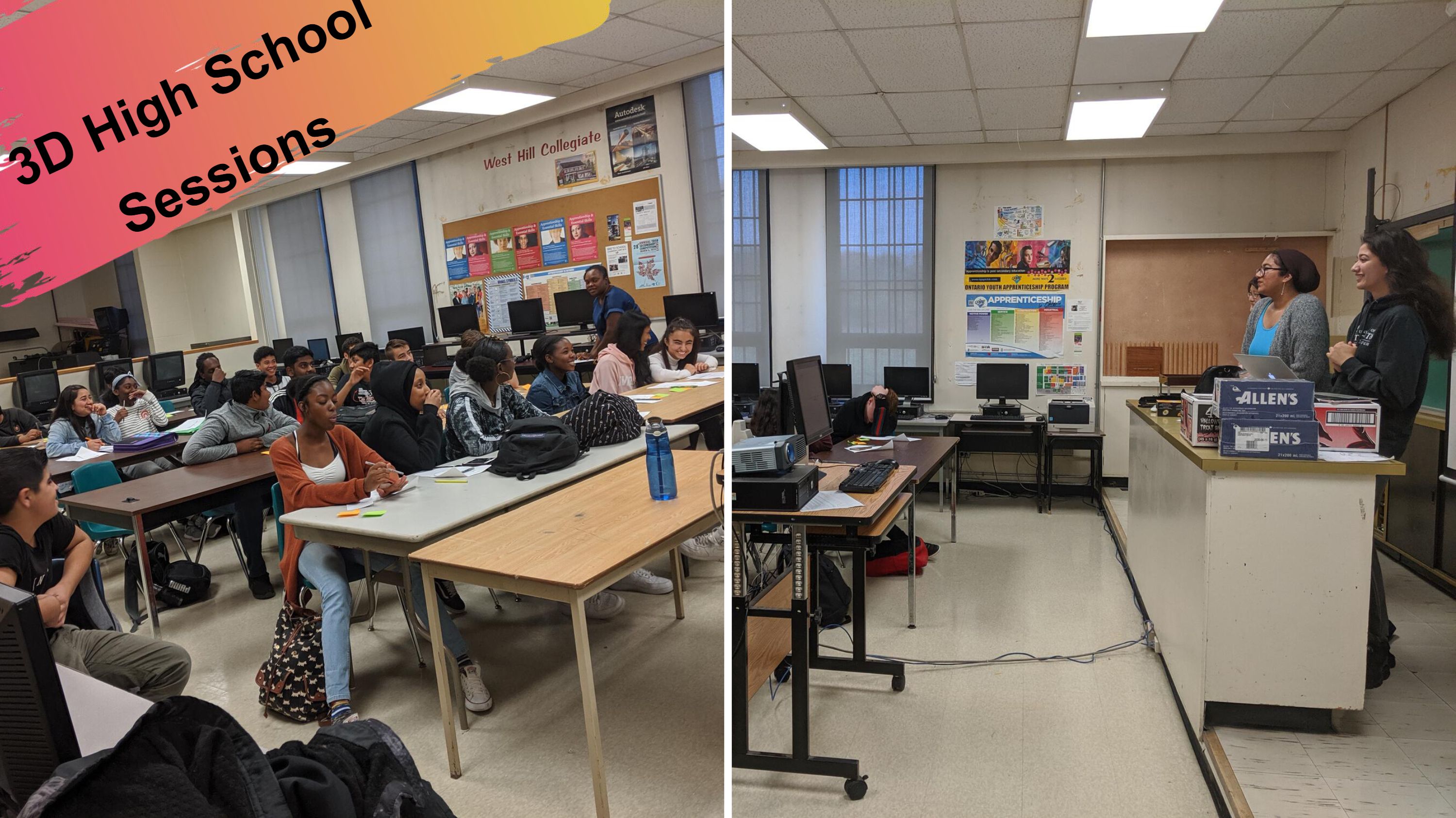 Collage of youth conducting a prototype of their youth-led approach at local high schools in East Scarborough.