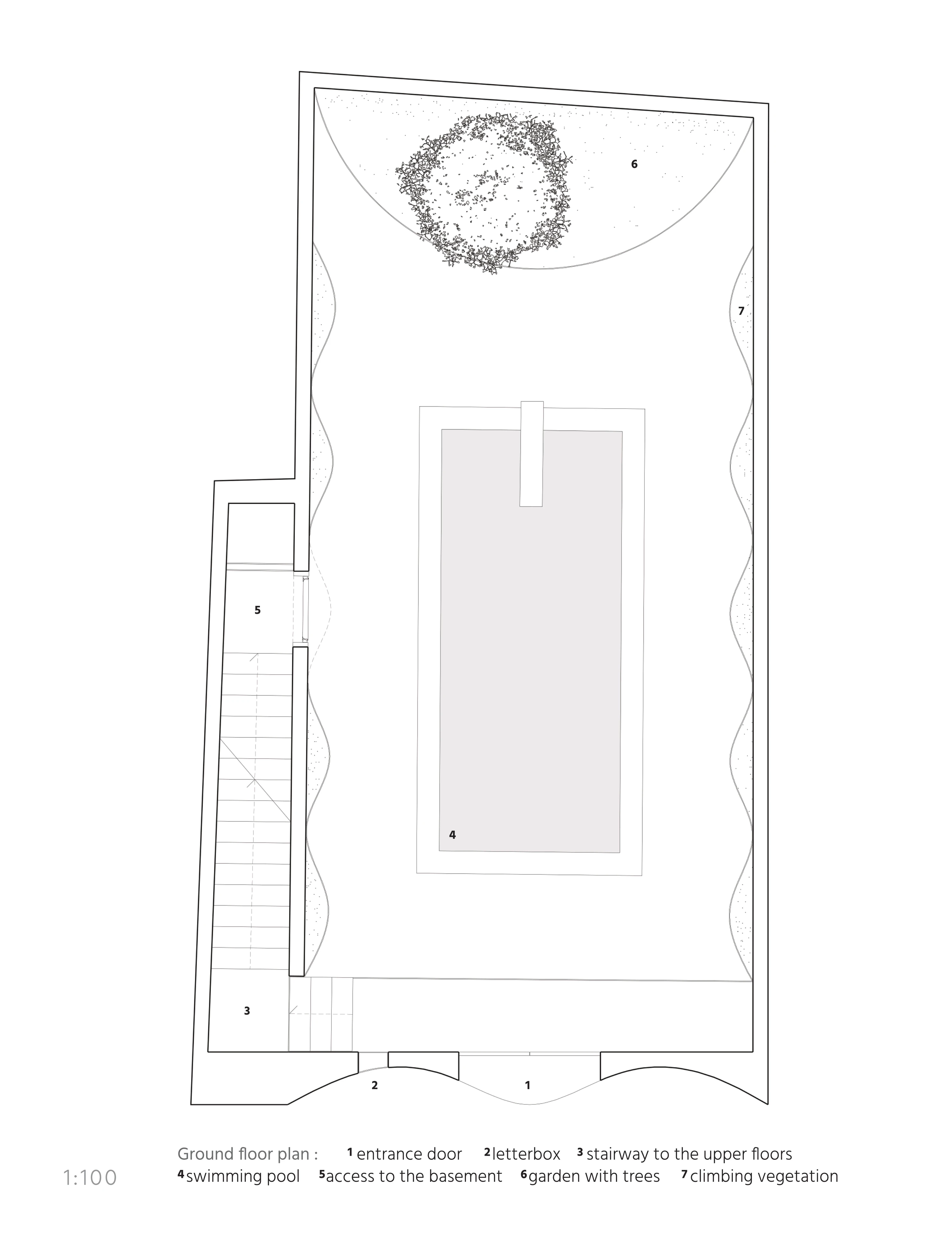 House in Lisbon plan pool