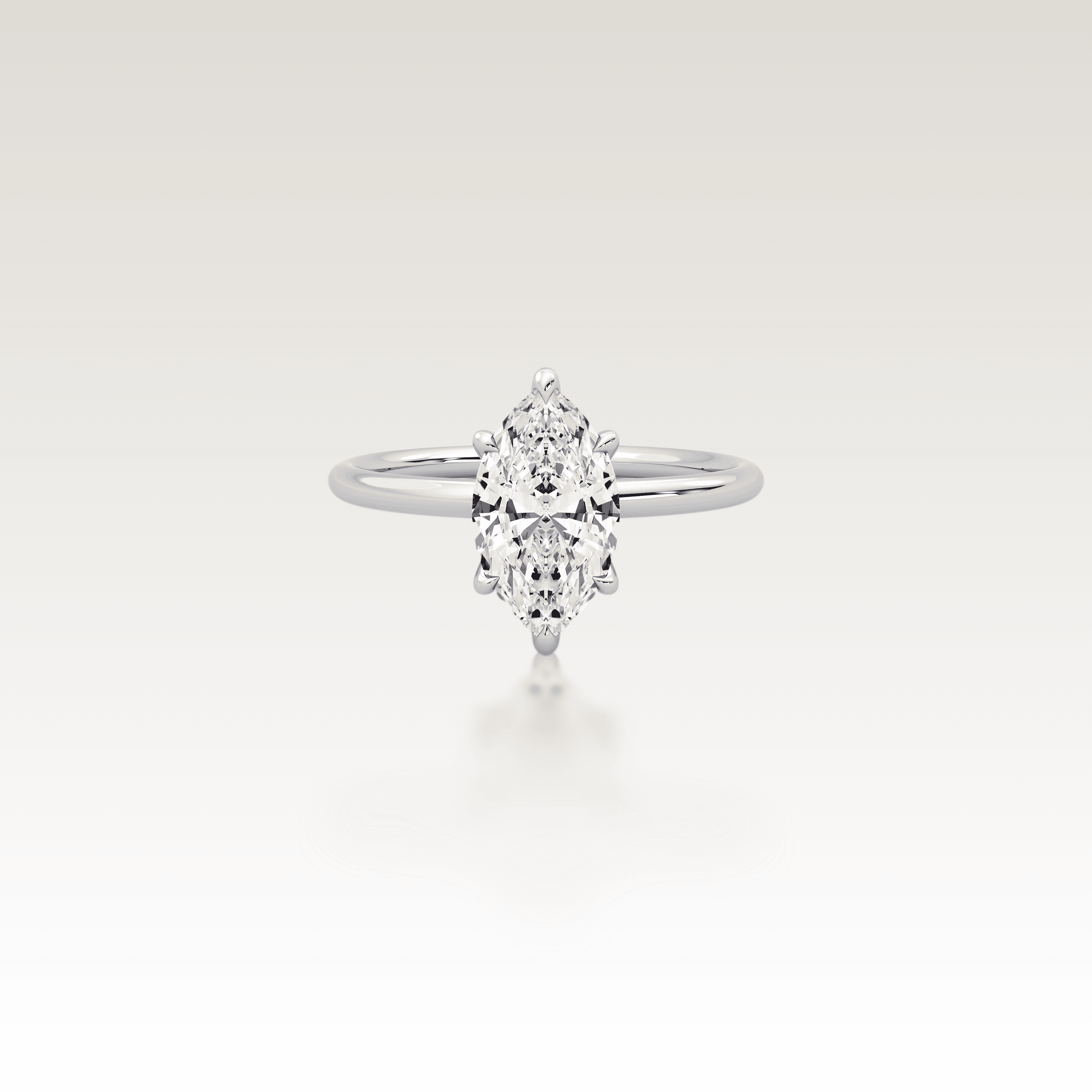 Solitaire Marquise Love Knot Diamond Ring image 3