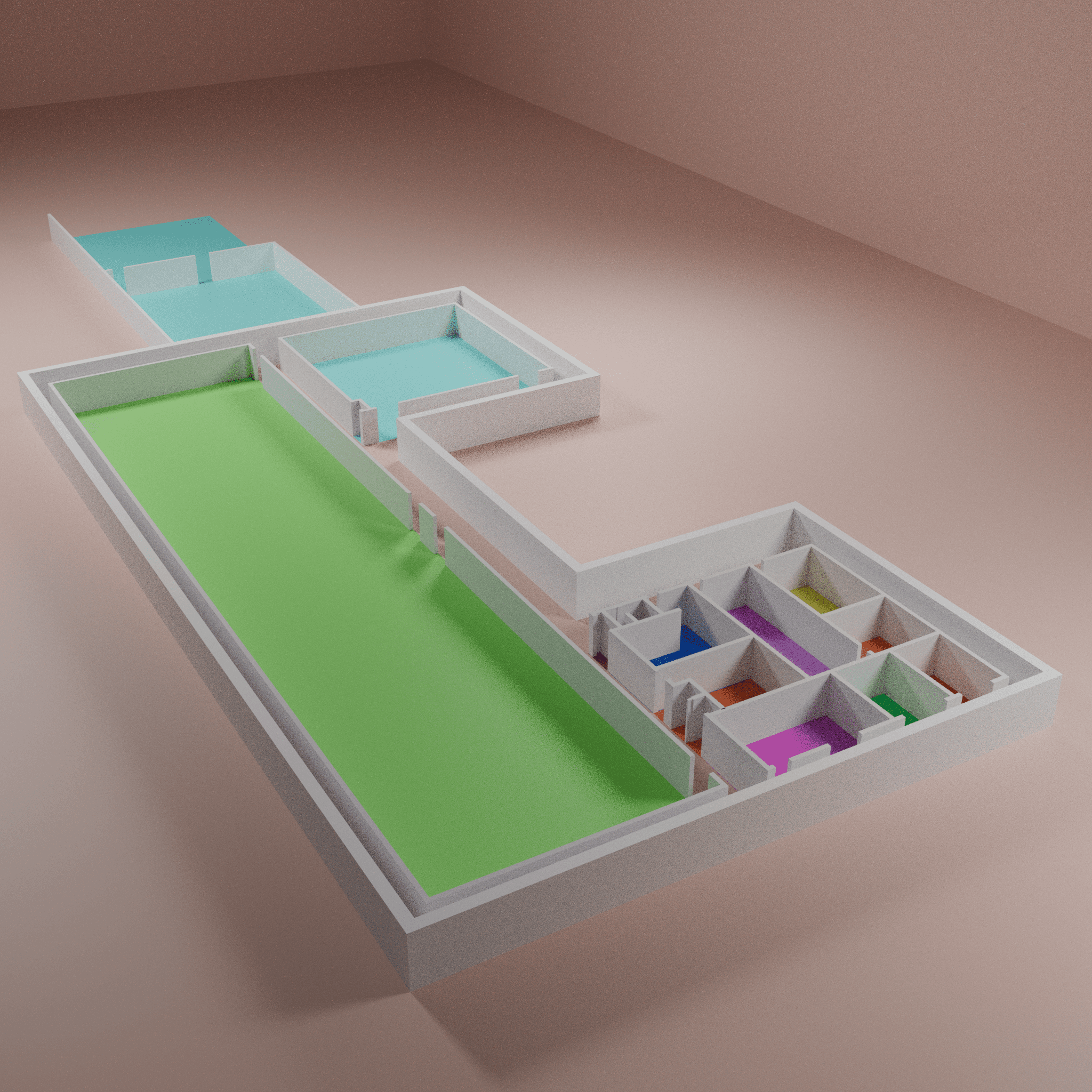 A close-up of a hand wearing multiple decorative rings against a blue background.