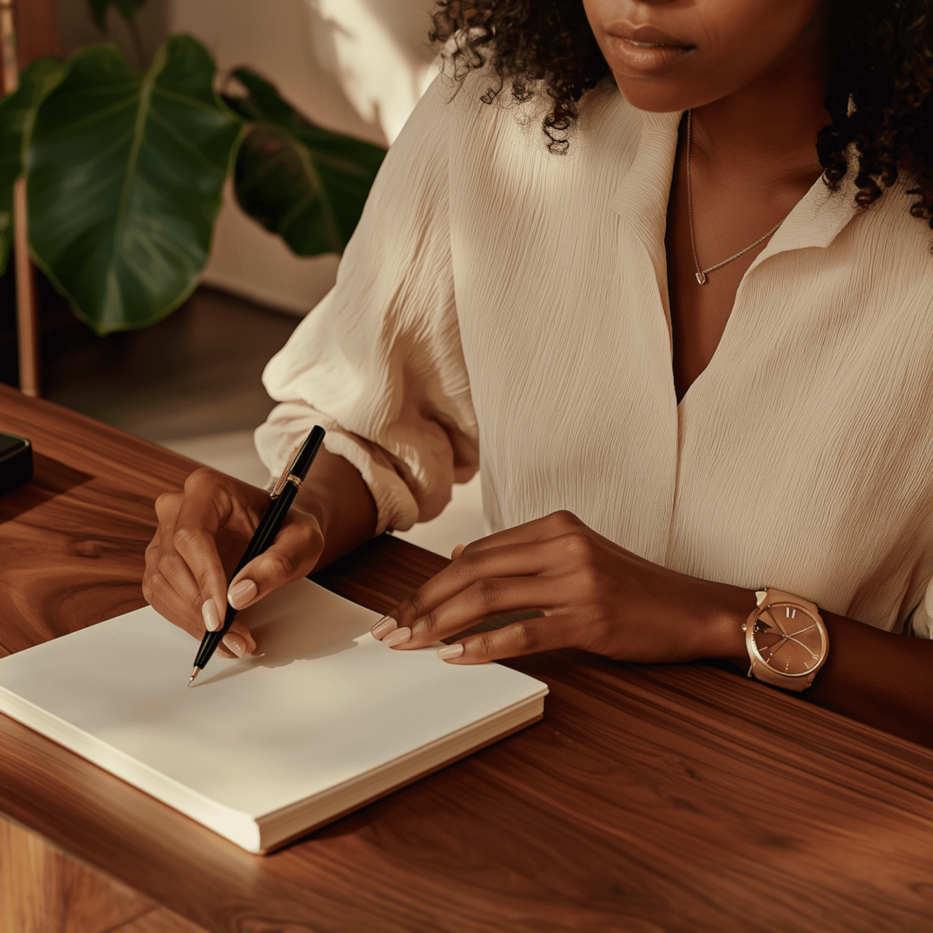 Image of a woman signing a contract