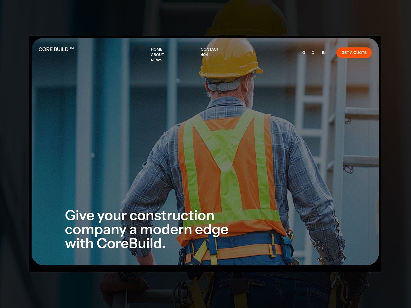 CoreBuild X — 高级暗黑现代建筑空间网站设计灵感