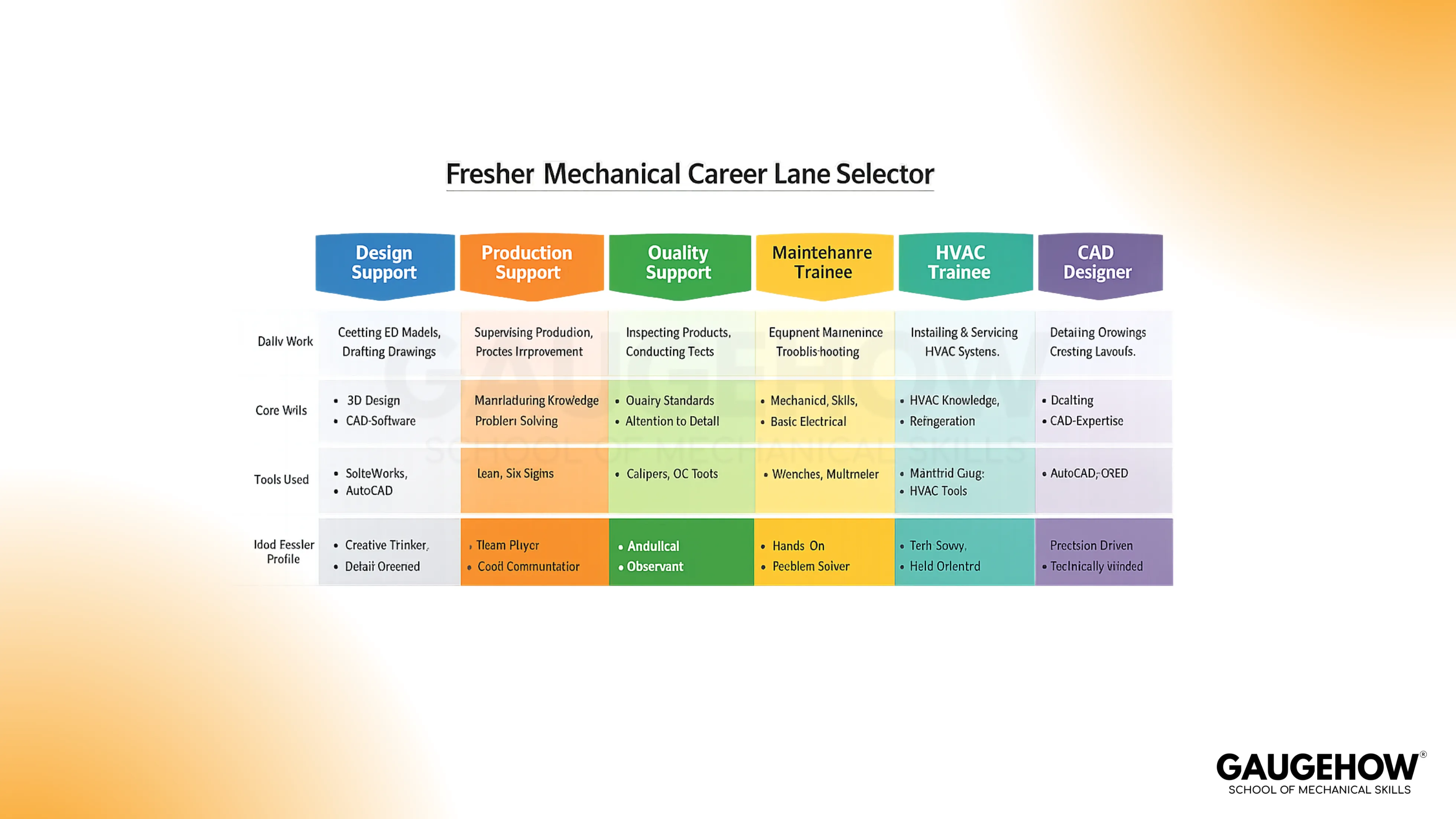 mechanical fresher career lane selector chart