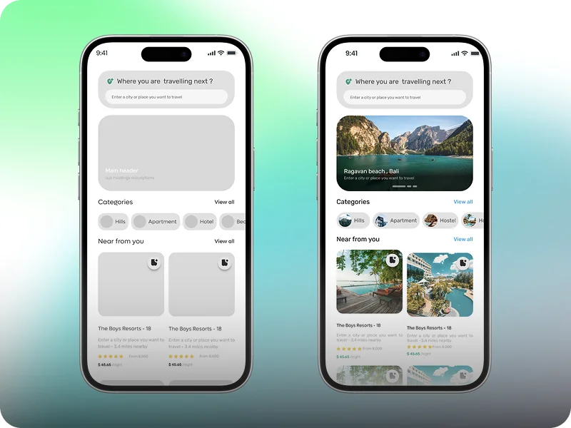 Wireframes and layouts