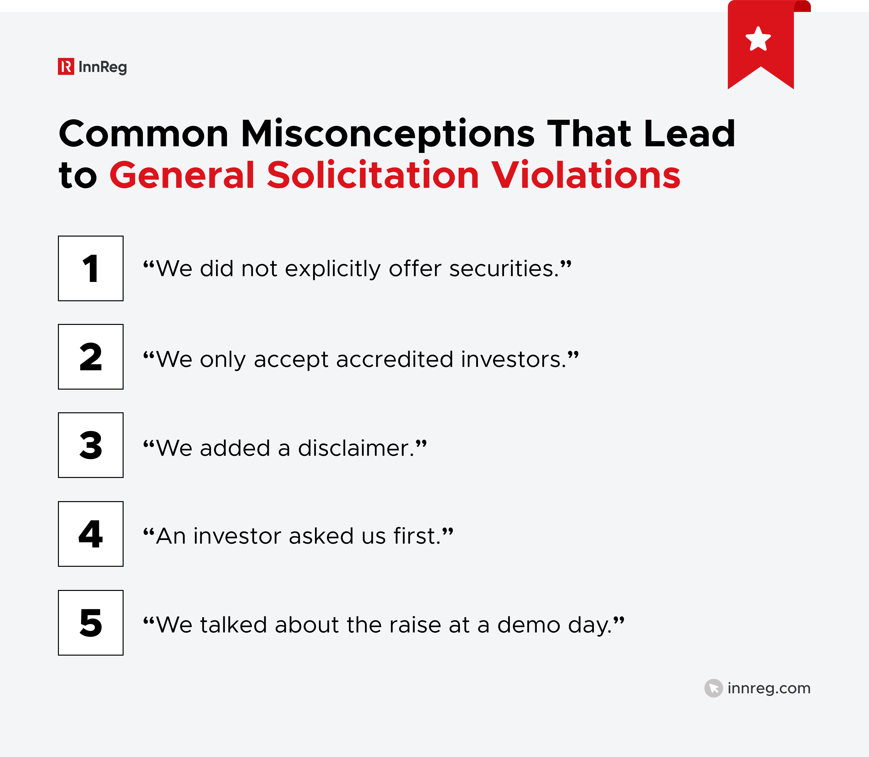 Common Misconceptions That Lead to General Solicitation Violations