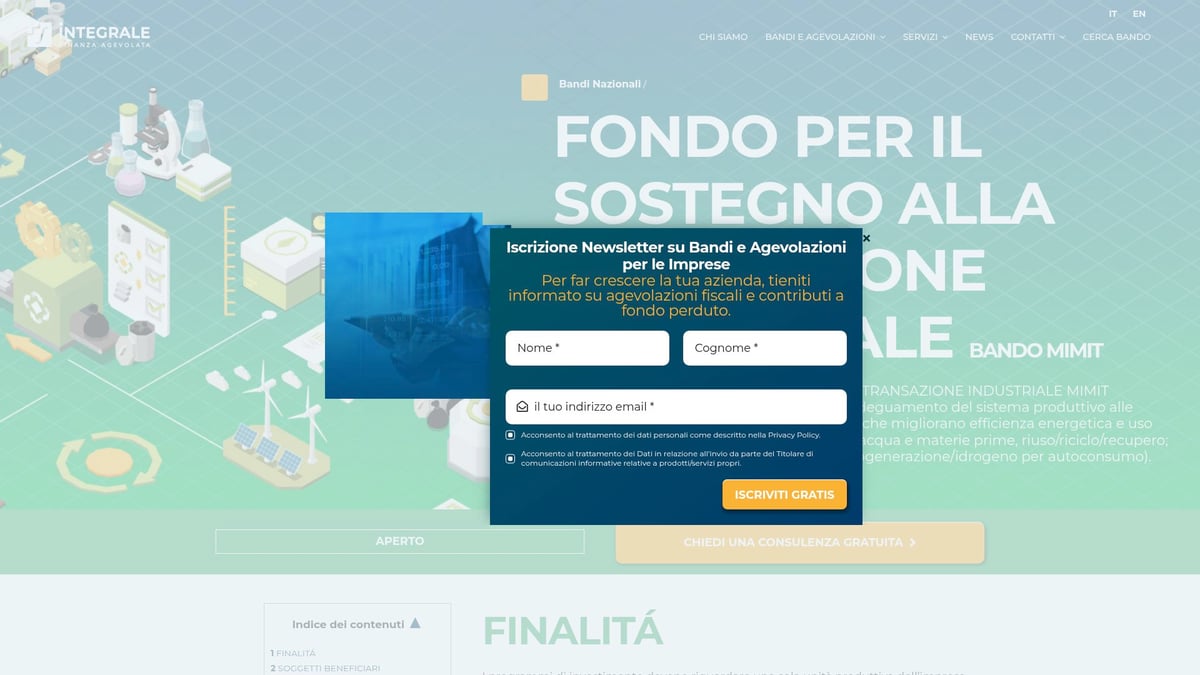 7 Opportunità Finanza Agevolata Bandi Da Scoprire Nel 2026 - 3. Fondo per il Sostegno alla Transazione Industriale MIMIT