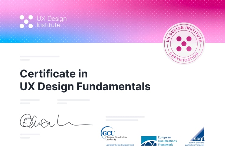 UX Design Fundamentals certificate