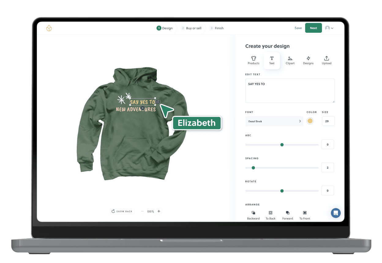 Bonfire.com's free merch maker