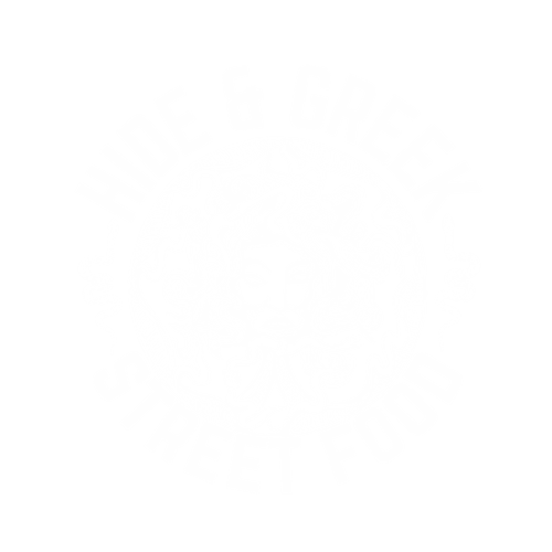 Hide & Greek Logo White