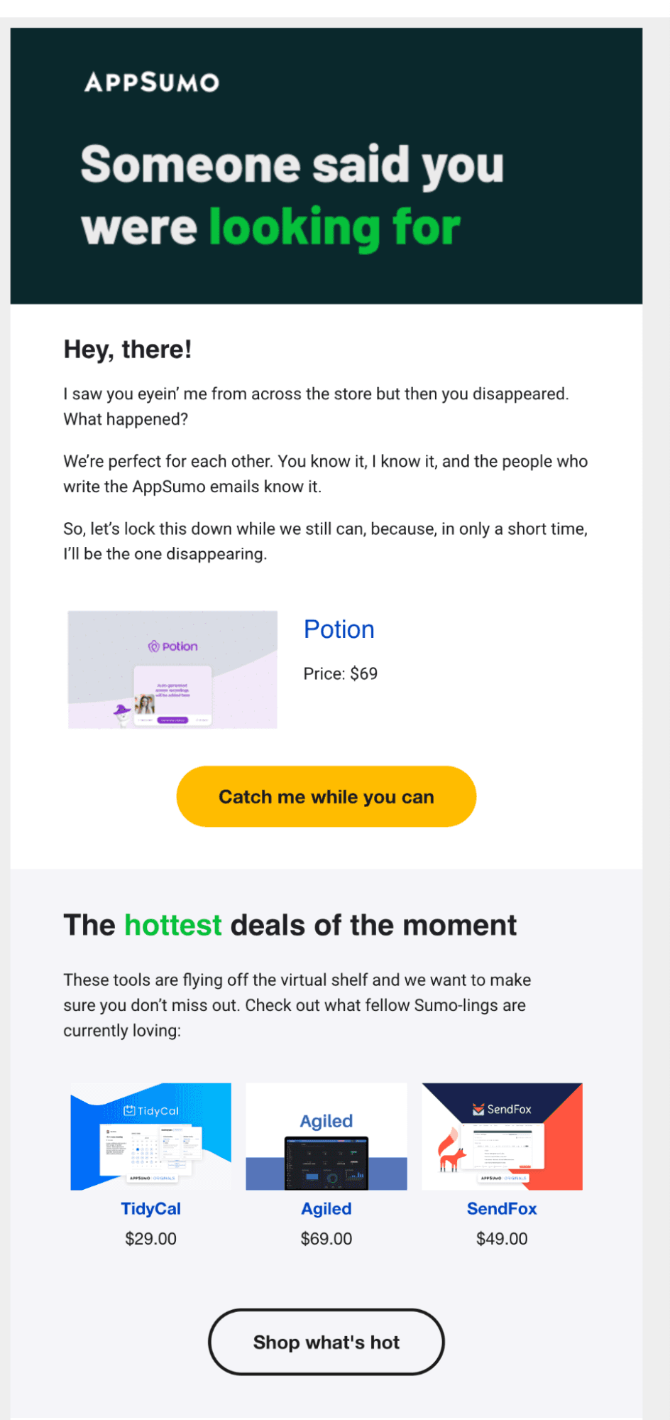 Abandoned Cart Email Best Practices: An example from AppSumo