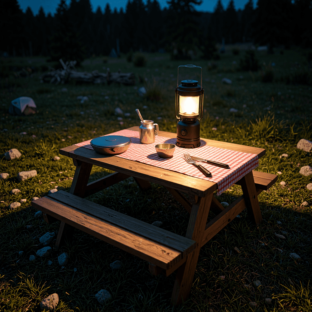 product photography of portable camping lantern