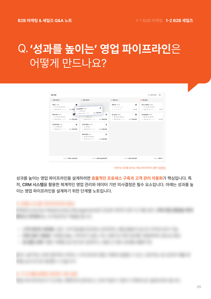 리캐치가 만든 101가이드에서 마케팅과 세일즈가 같이 일하는 방법을 설명하는 이미지.