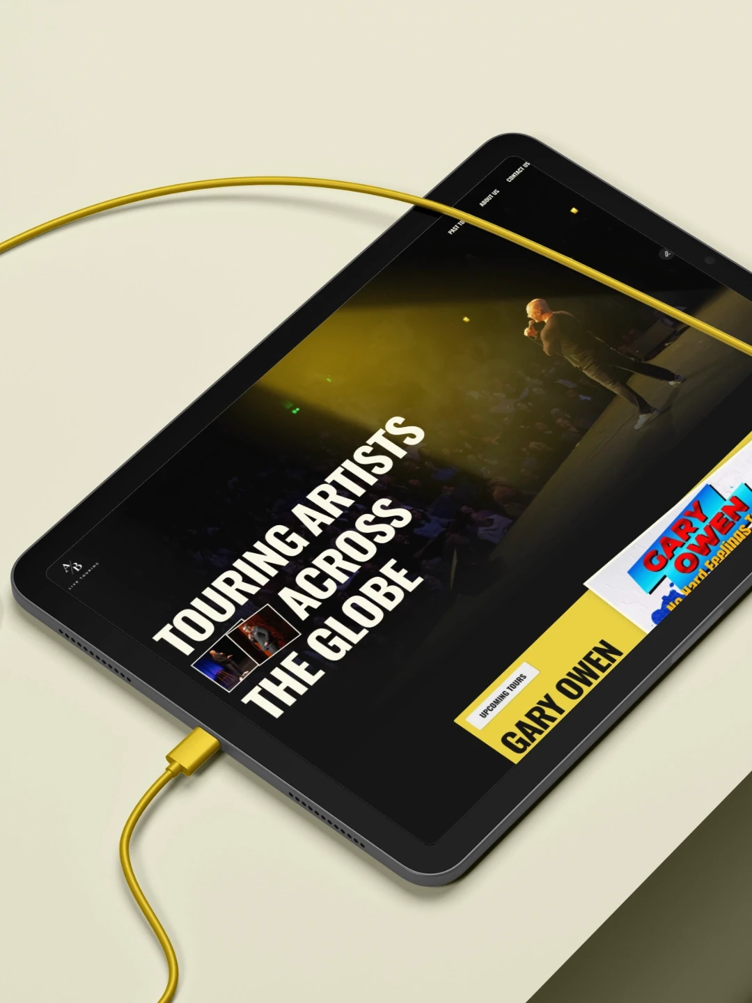  modern Website design of AB live touring by digital design studio