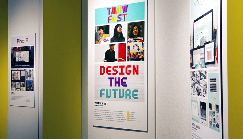 close view of website UI in the venture exhibition