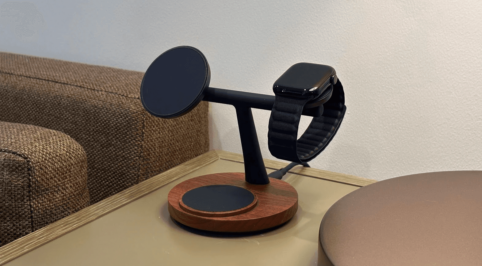 turned on study lamp beside bed