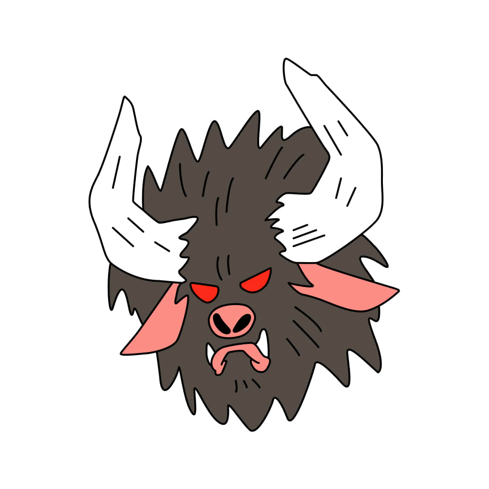 Demon Bison Head Vector #0xZo3