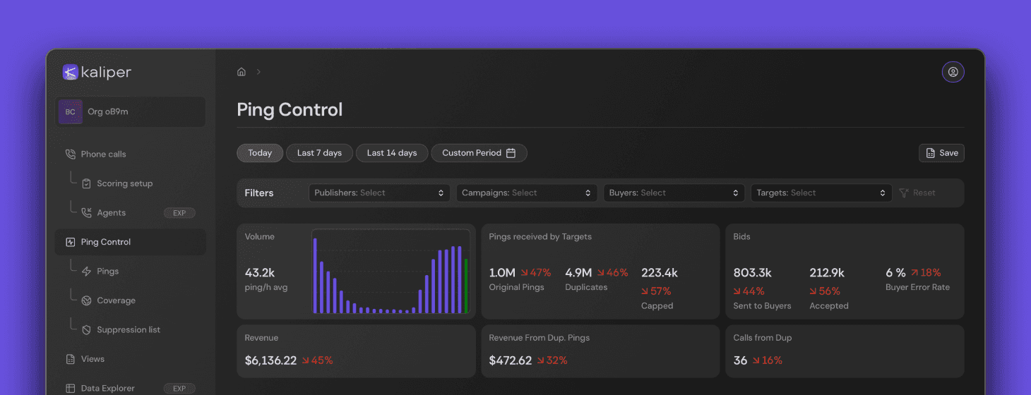 Ping control screenshot