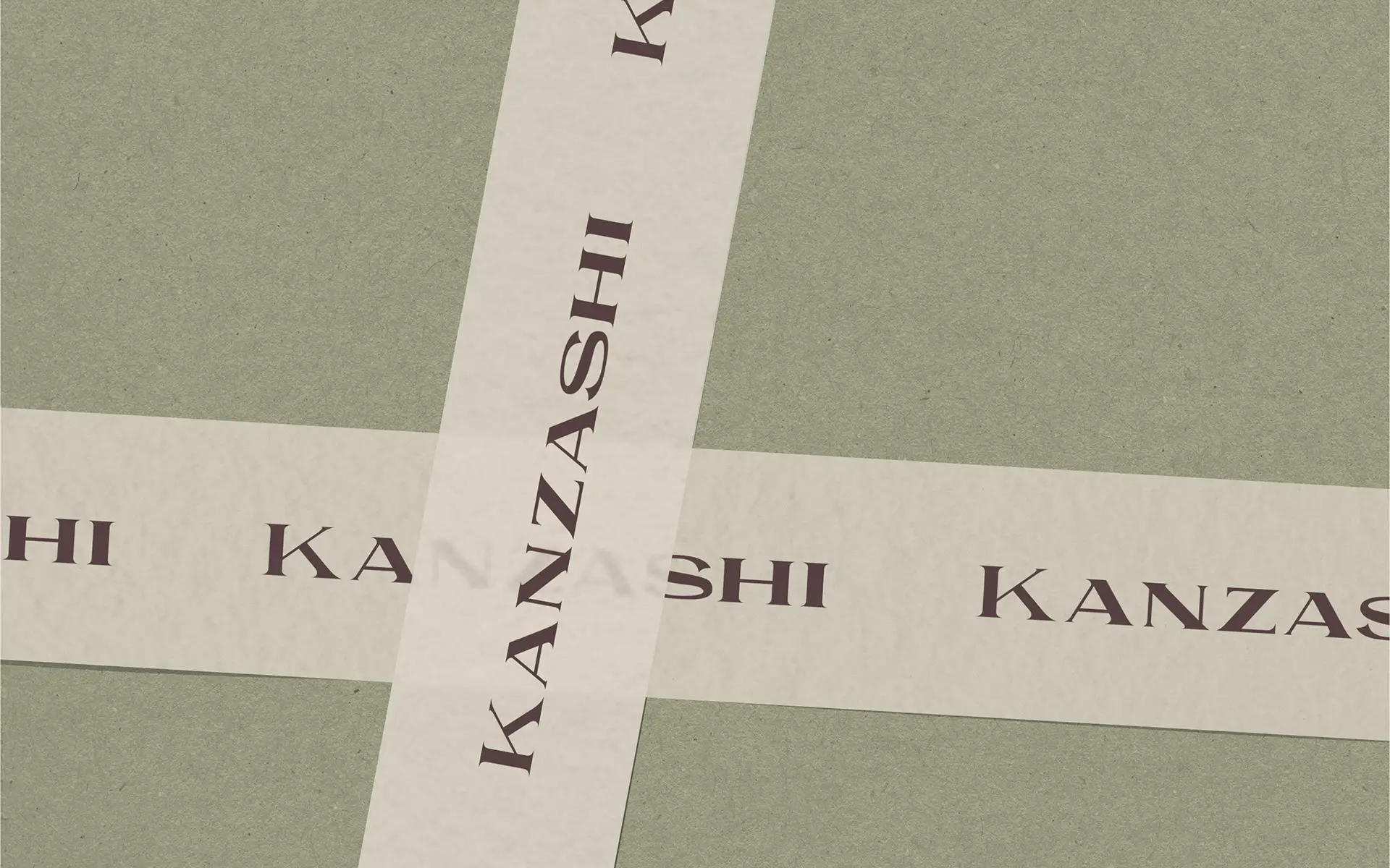 Brand packaging tape design for Kanzashi jewelry brand showing logotype applied to branded collateral