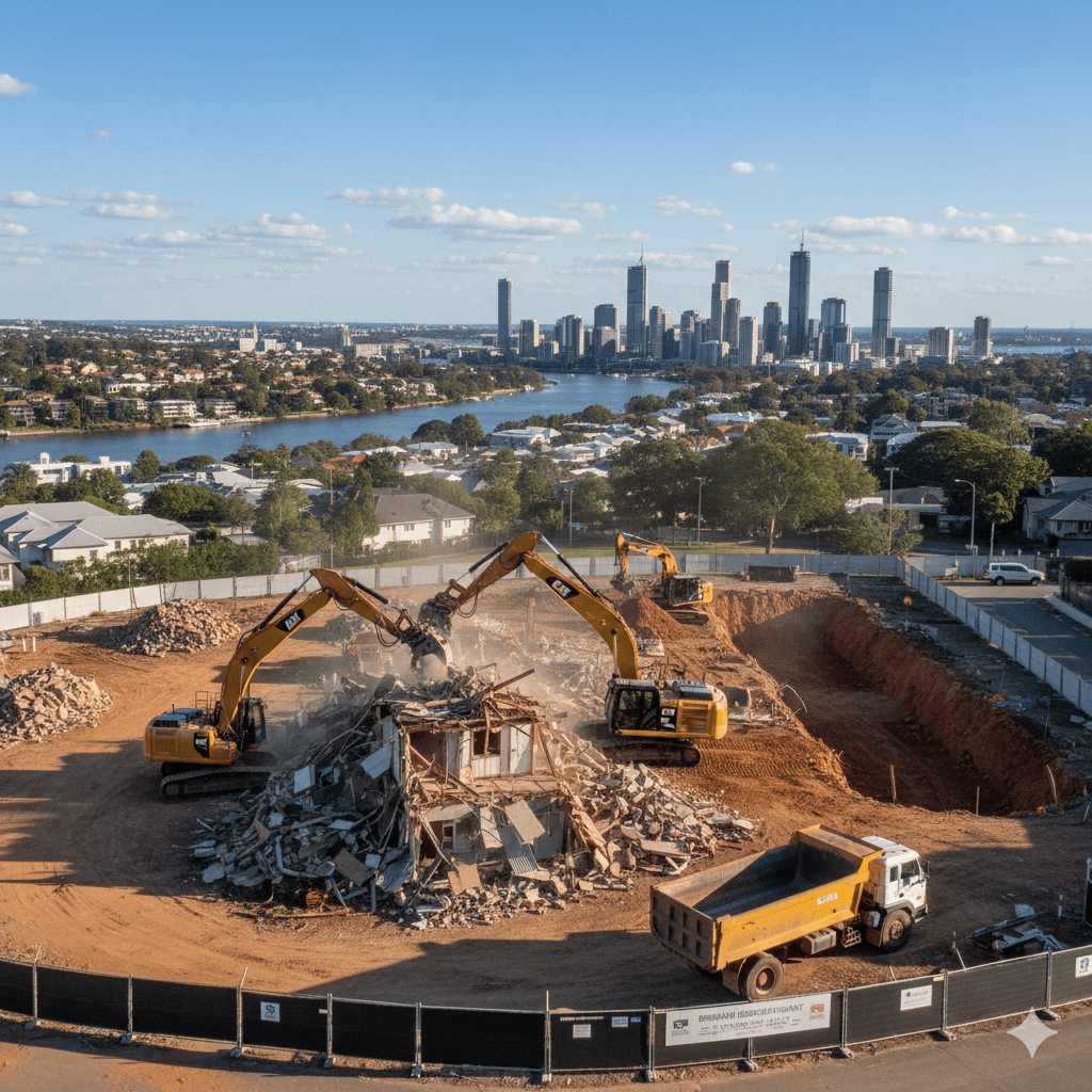 Demolition work on a Brisbane property