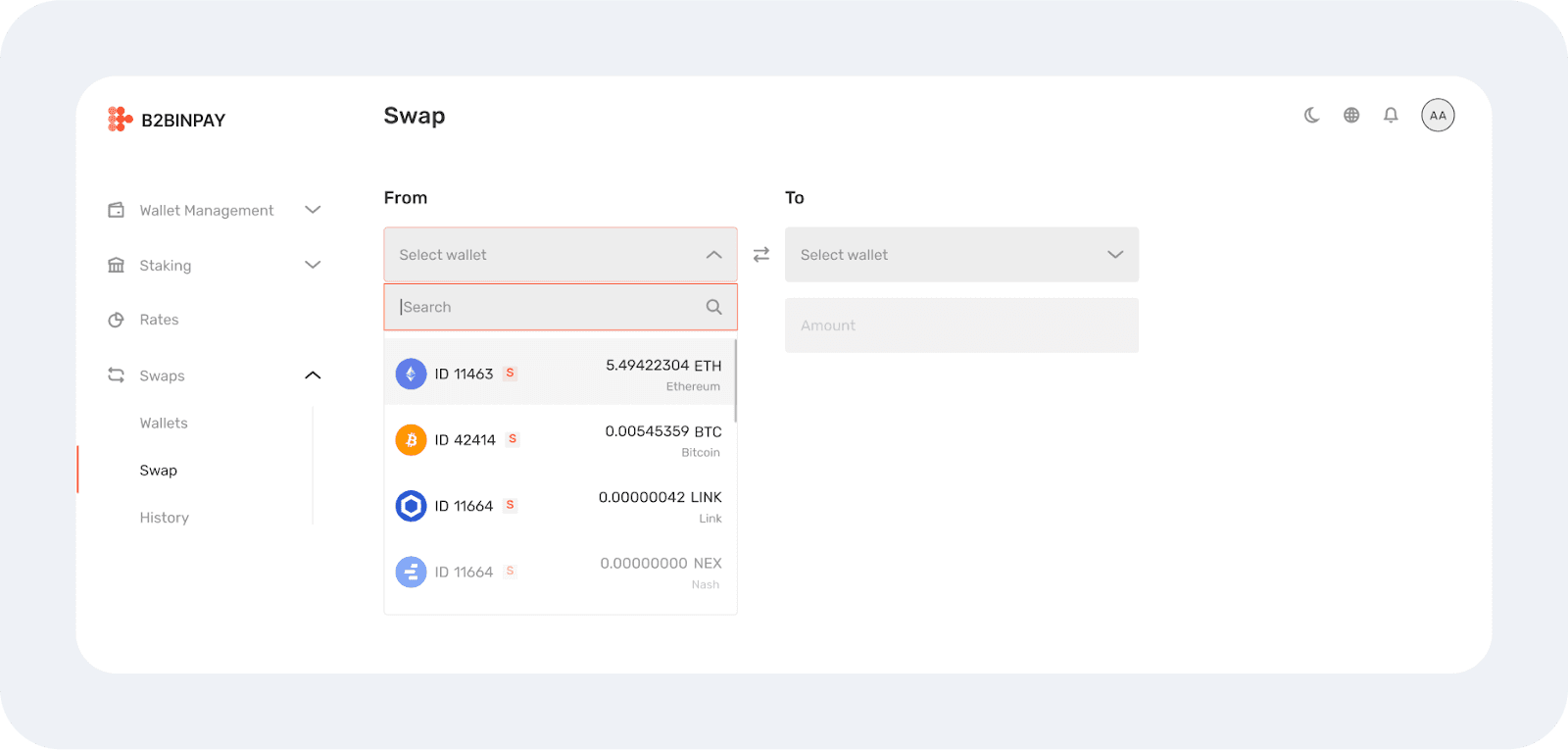 B2BINPAY Wallet