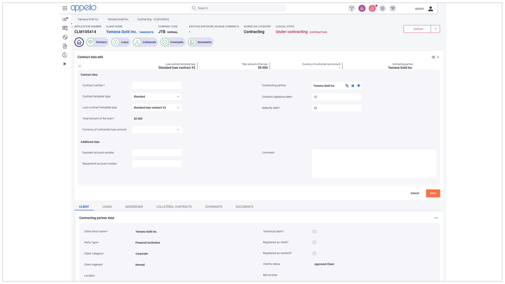 Screenshot from the Appello system showing a dashboard.