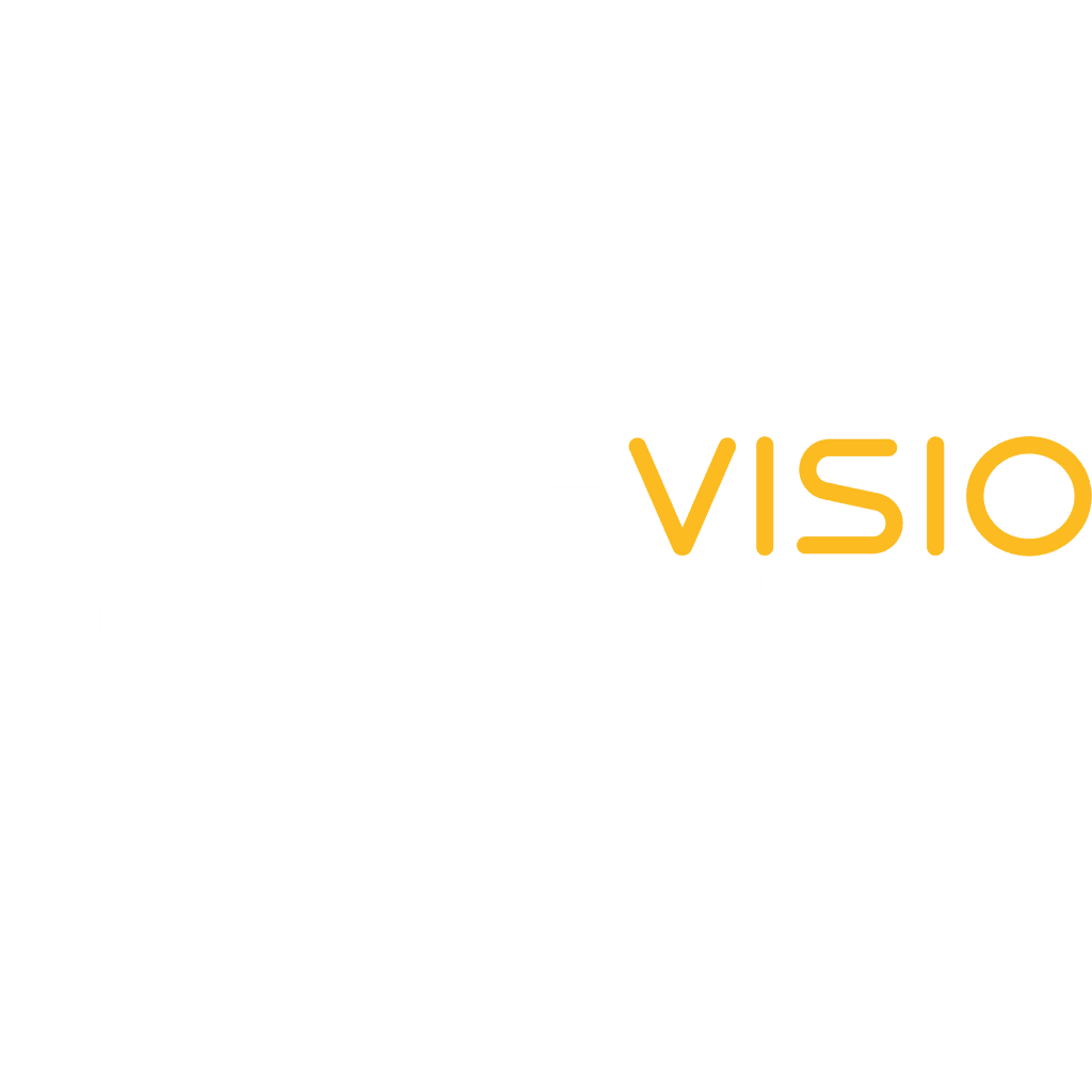 Logo of ScopeVision, featuring text in white and yellow on a gray background.