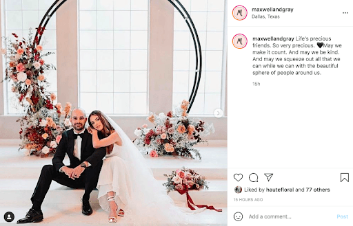 instagram wedding picture