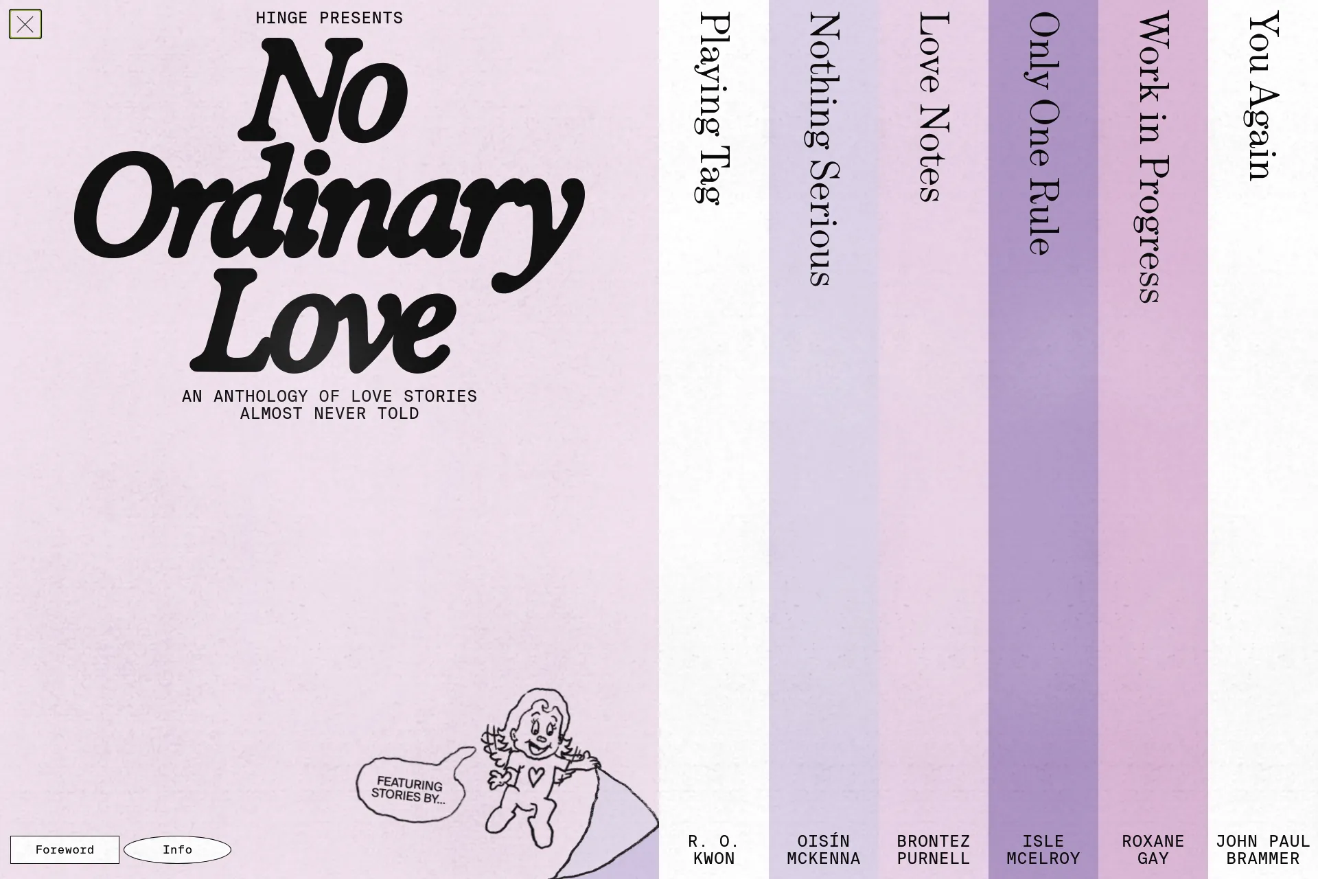 Screenshot of No Ordinary Love website