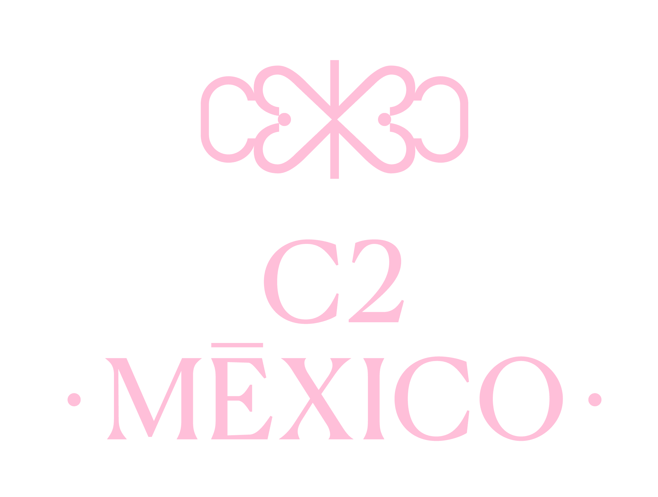 C2 Mexico wordmark in light pink on white background