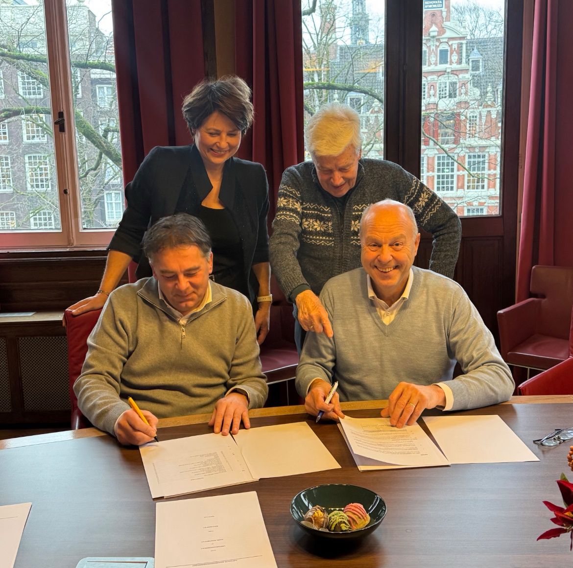 Joshua tree in a desert landscape at sunset.