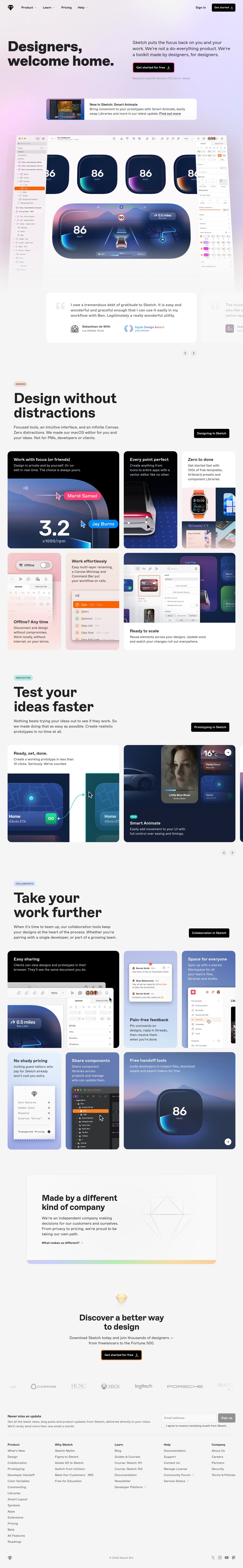 Sketch puts the focus back on you and your work. Made by designers, for designers.