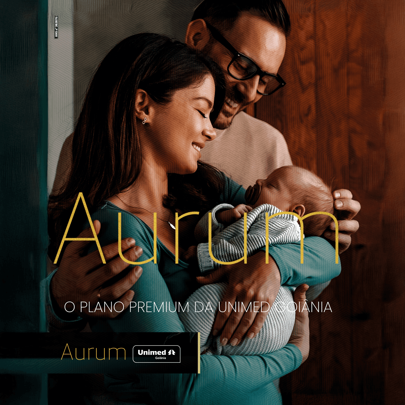 Logotipo oficial do plano premium Unimed Aurum Goiânia, aceito para consultas de cardiologia.