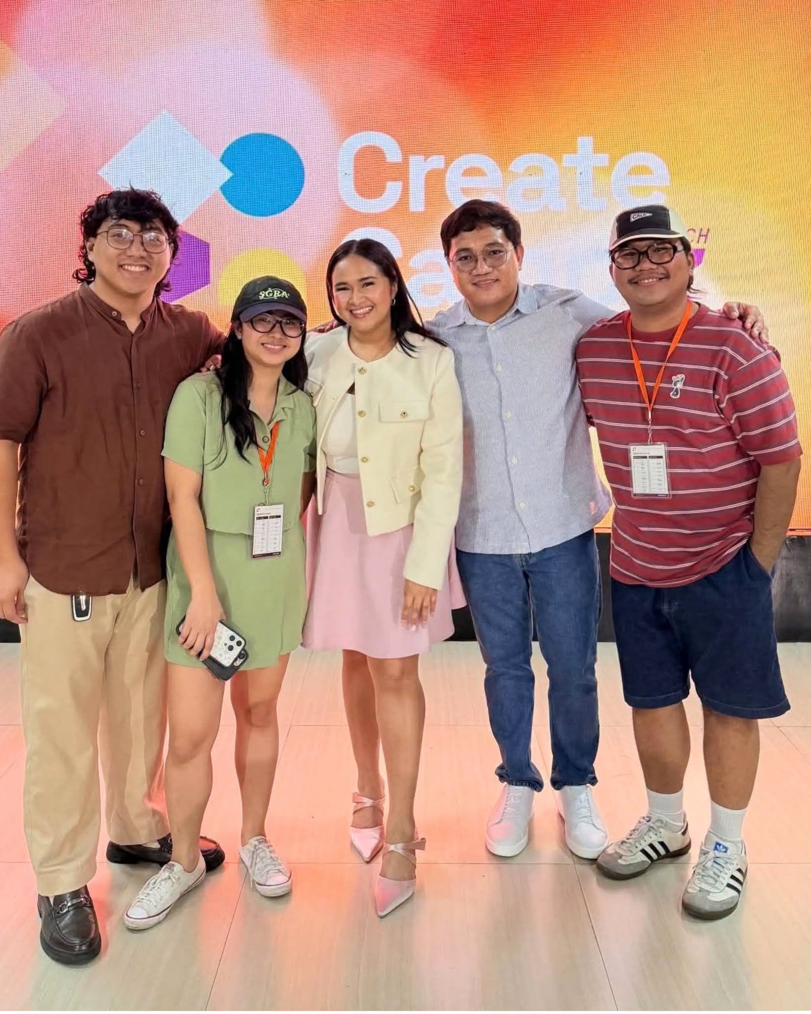 Coach Darla Mae Hasan with members of the Create Camp 3 community