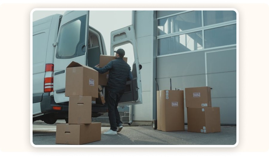 Supplier preparing packages for shipment