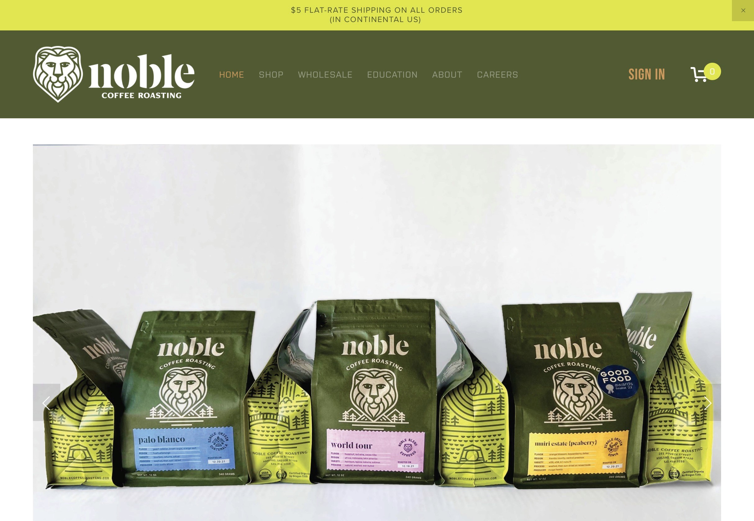 Coffee shop website design