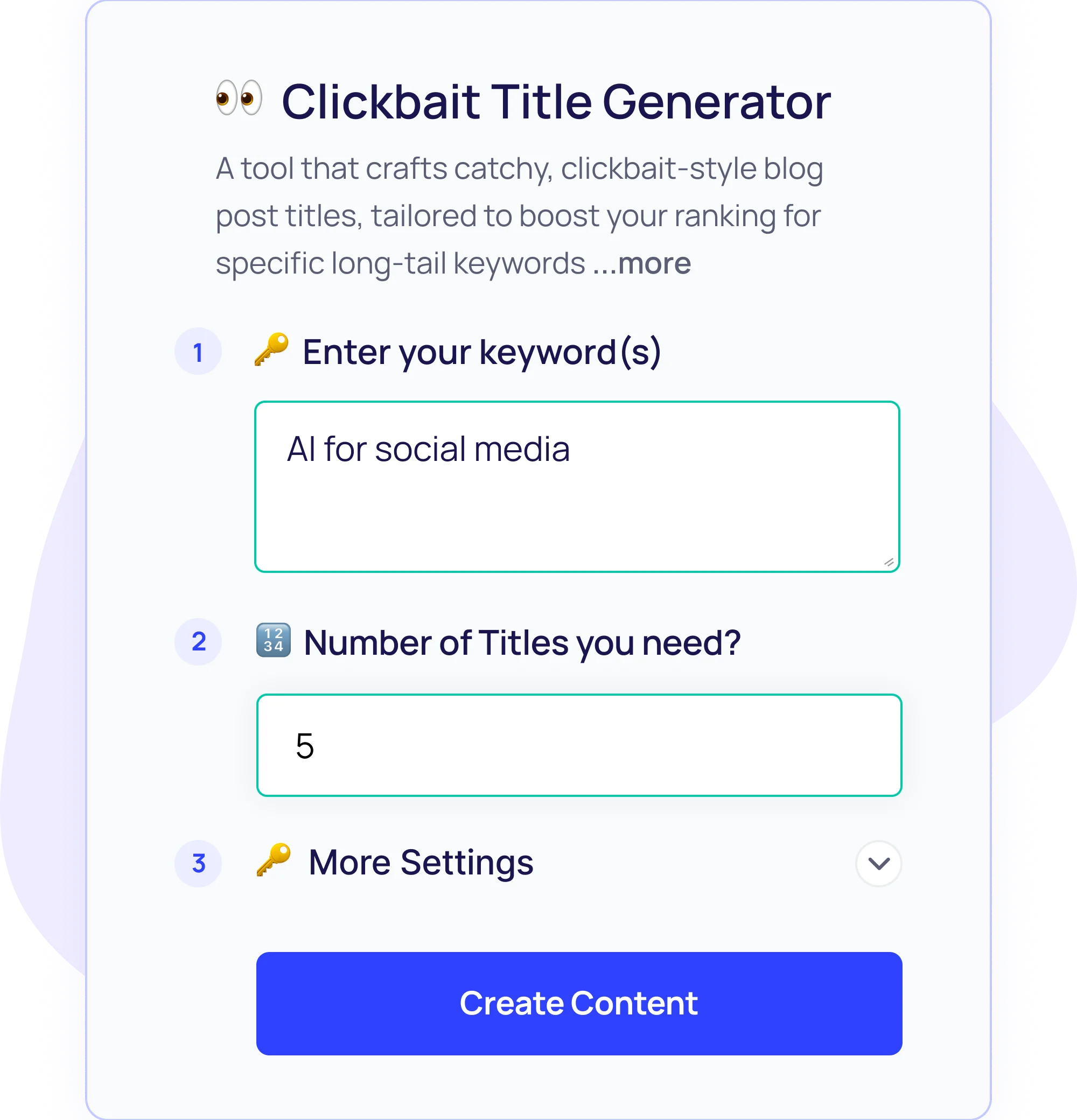 Clickbait Title Generator Step - 2