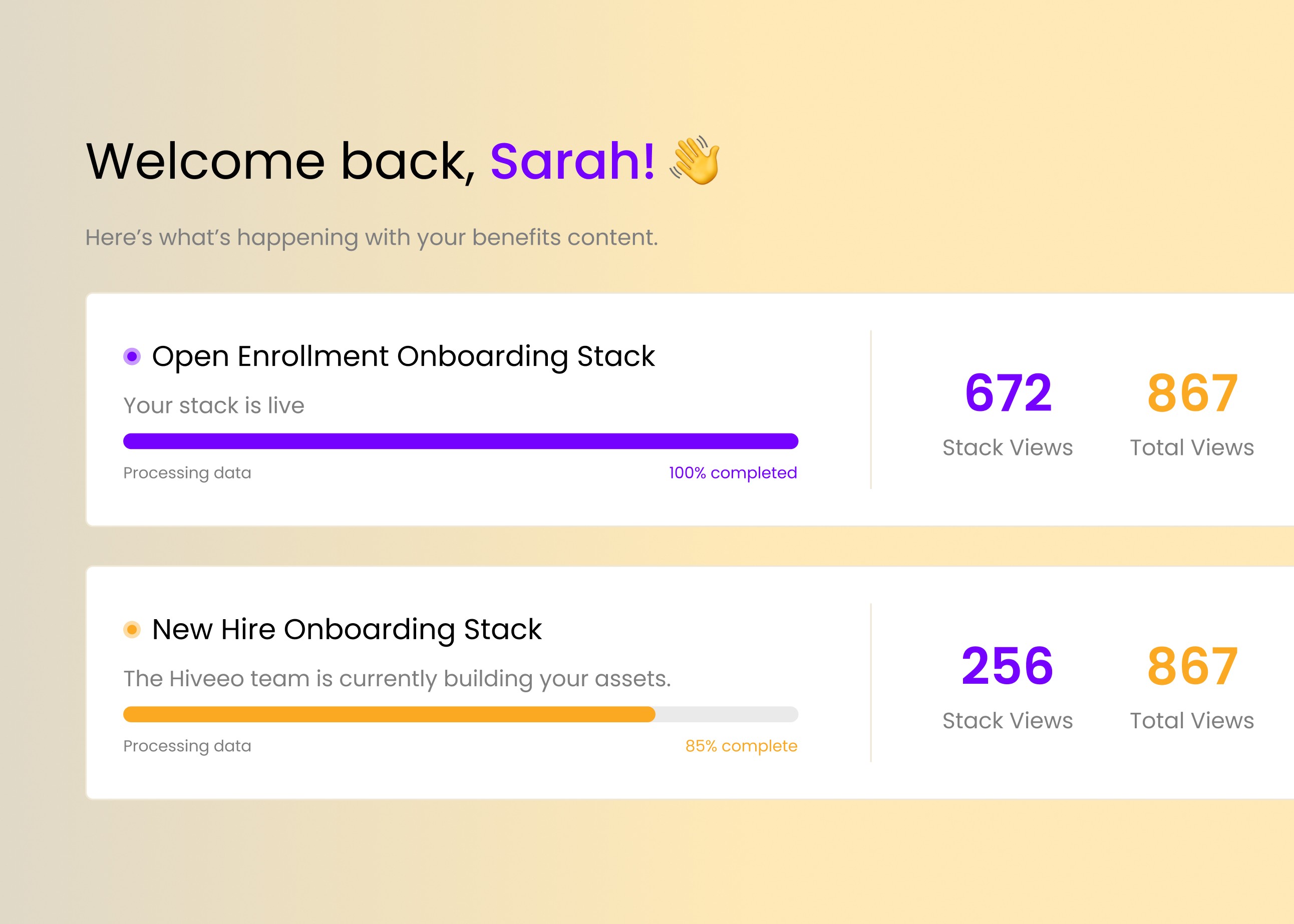 Hiveeo Dashboard Homepage