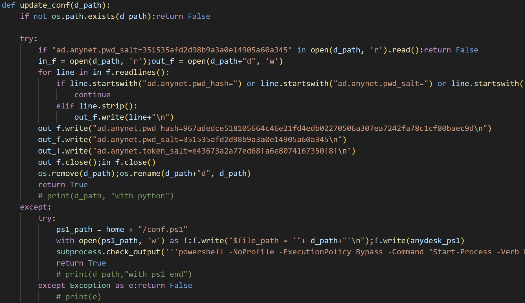 AnyDesk configuration routine