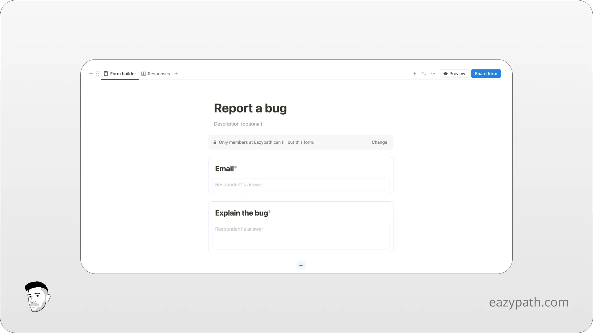 Specific use cases of Notion forms - Report Bug