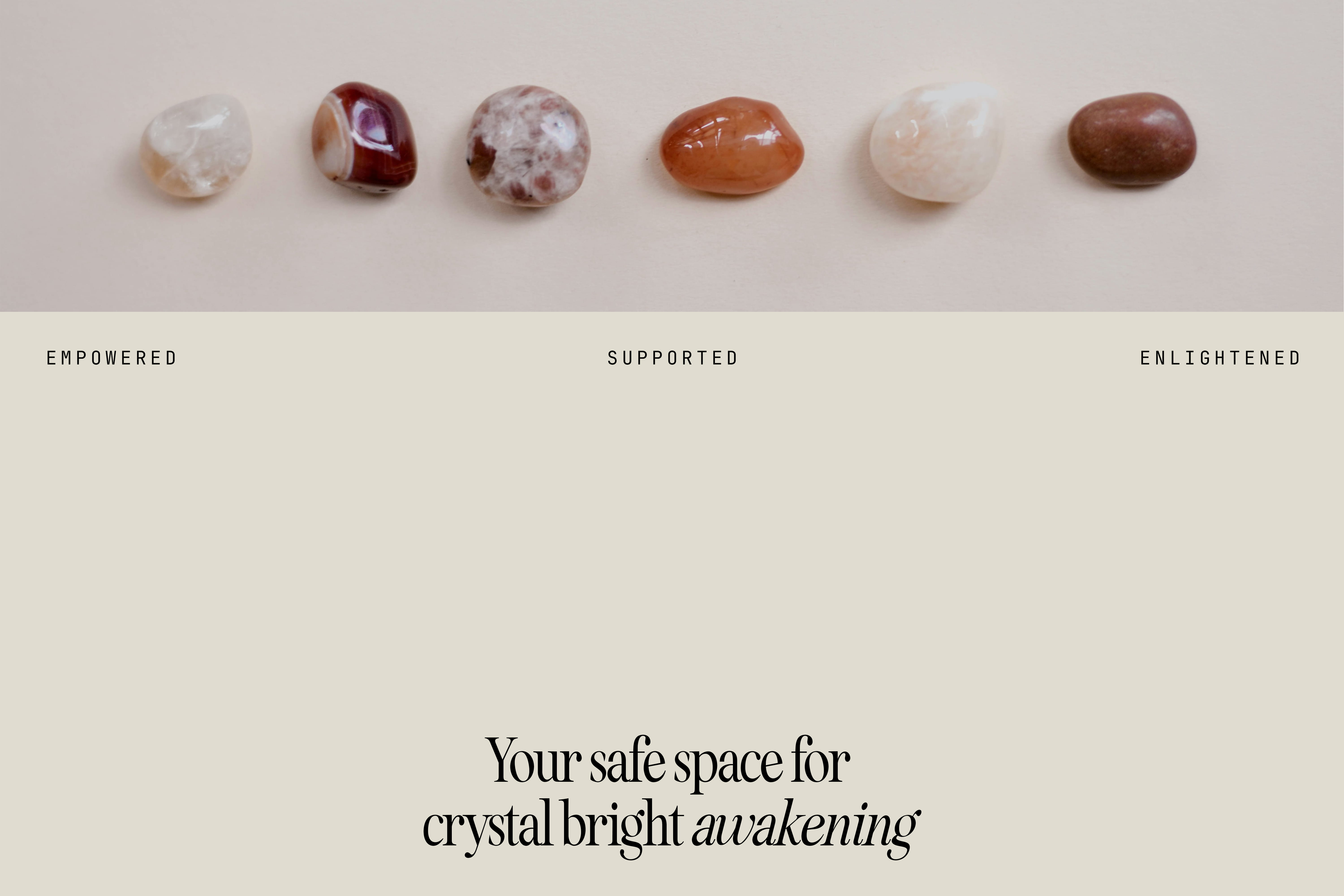 Branding, visual identity, packaging and logo design for crystal shop and coffee café in Makati, Philippines