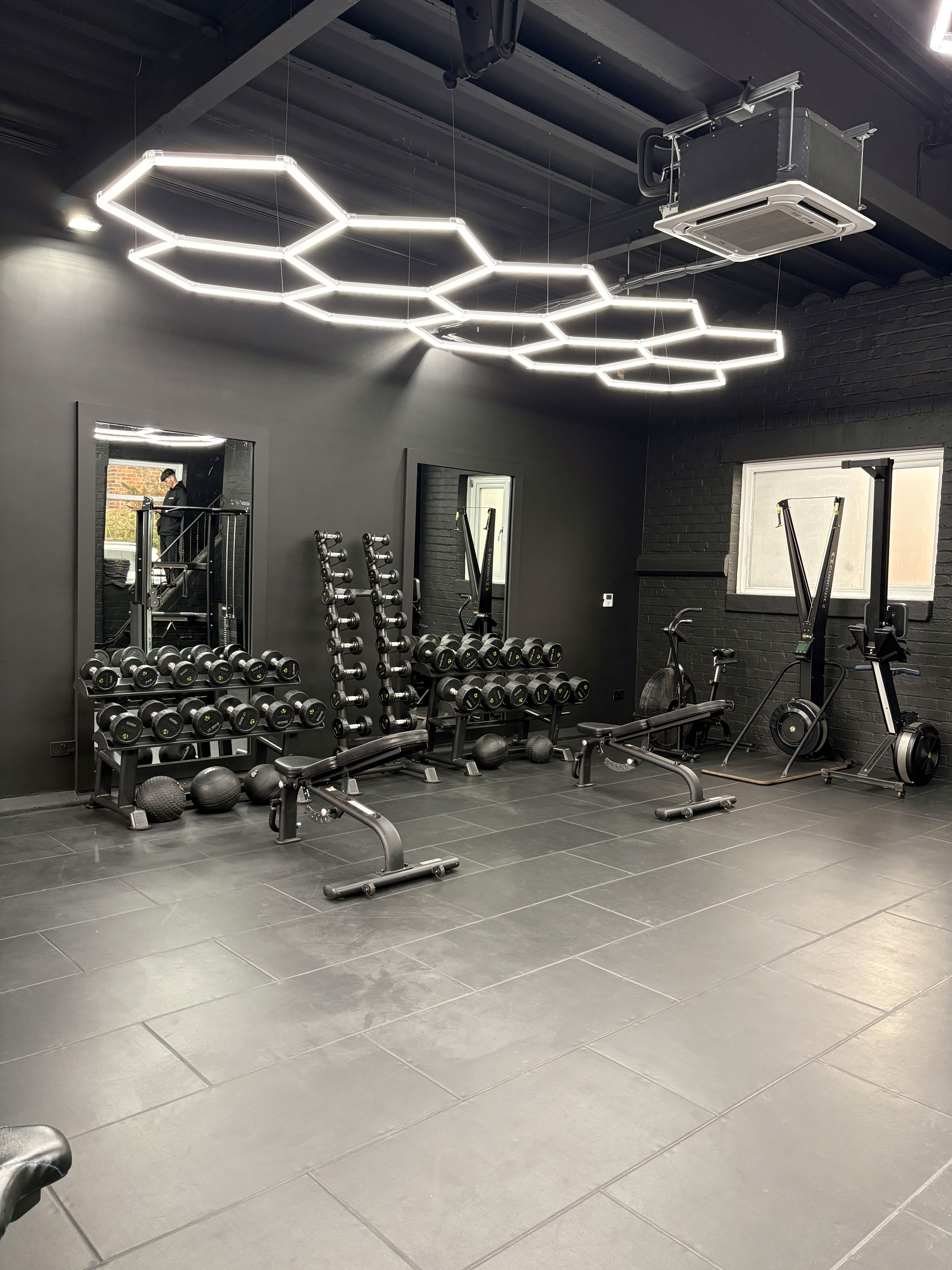 Interior of Alchemy Personal Training’s gym in Wilmslow, Cheshire. 