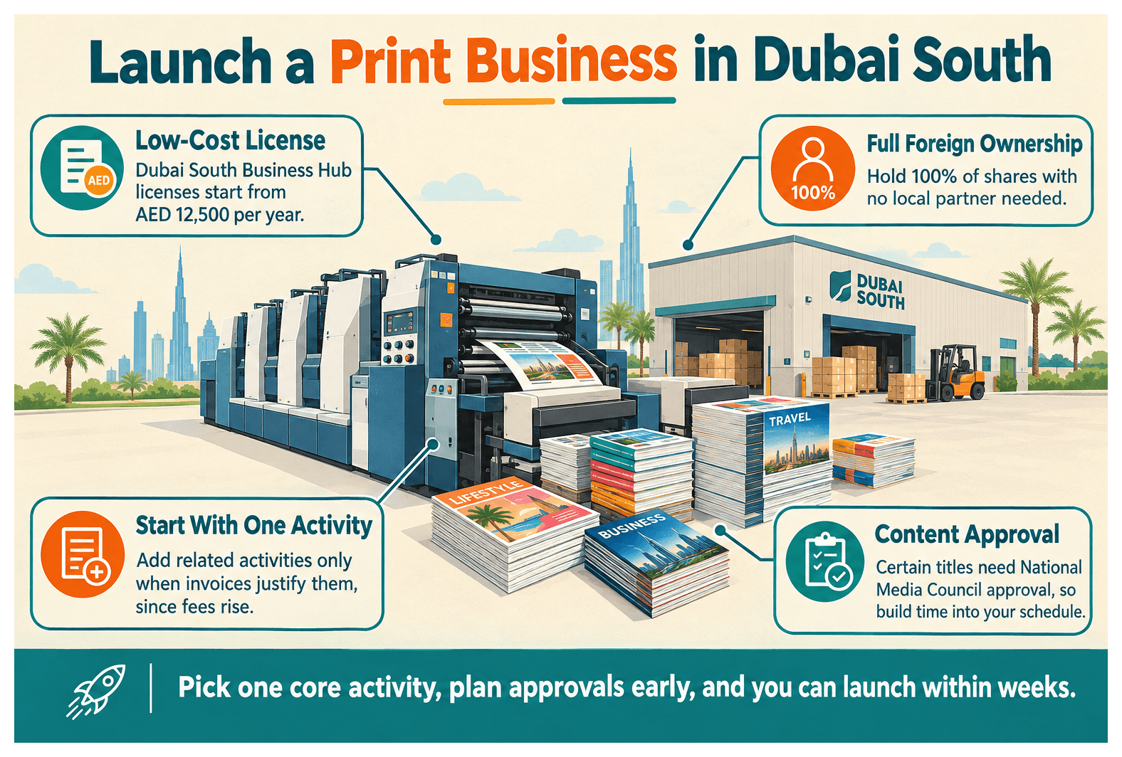 Infographic: How to Set Up a Printing and Publishing Business in Dubai South