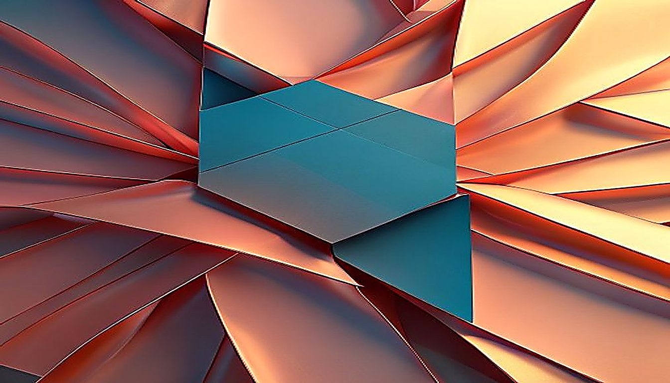 Expanding tile grid with one fractured piece adrift, capturing scope-of-failure risk when choosing a freelance designer over a branding agency.