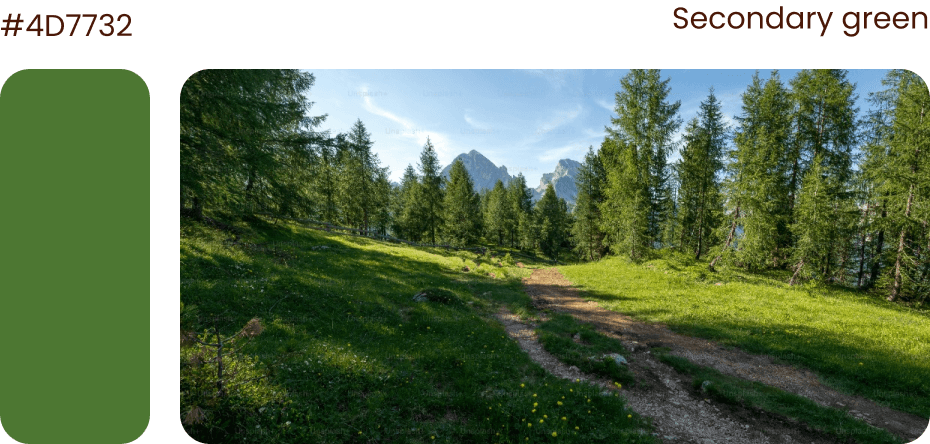 Color palette for components used in Telespor redesign (green for grass)