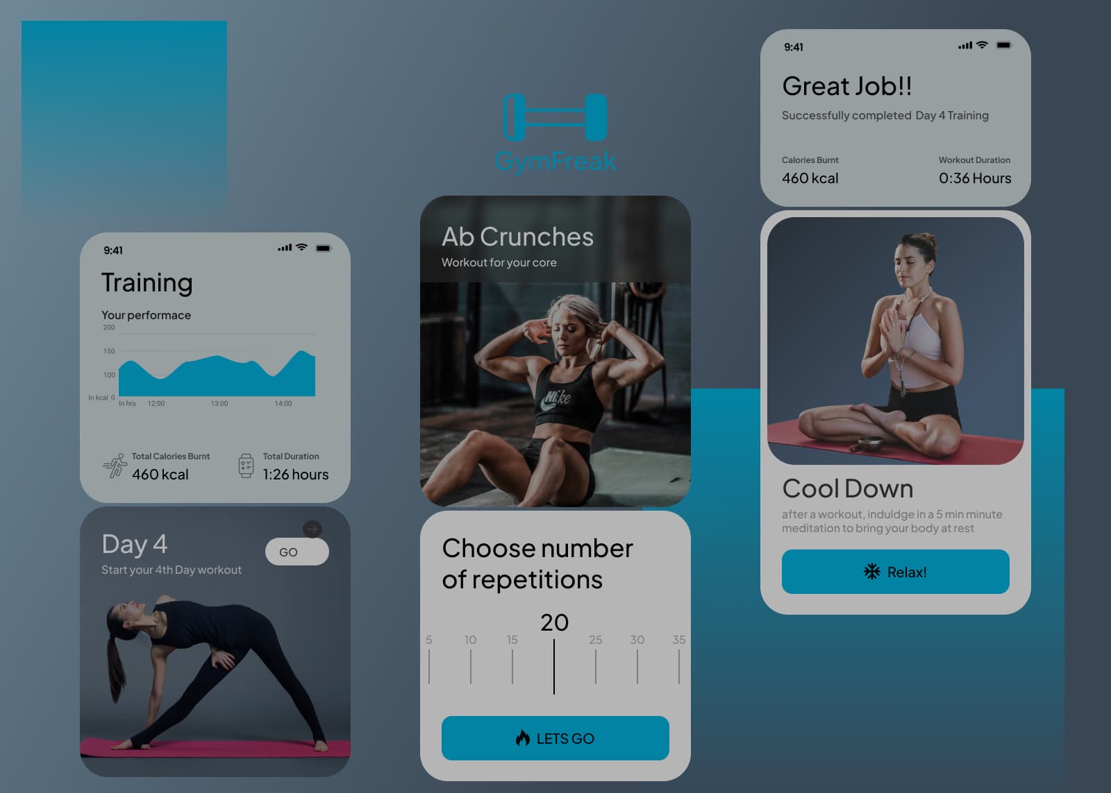 a digital ad that is informing about a fitness app