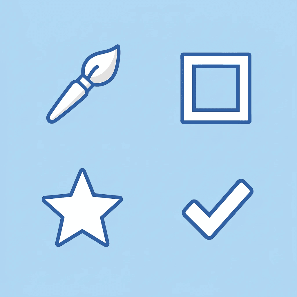 Four-grid layout displaying toy categories with icons representing spatial reasoning, fine motor control, problem-solving, and creativity