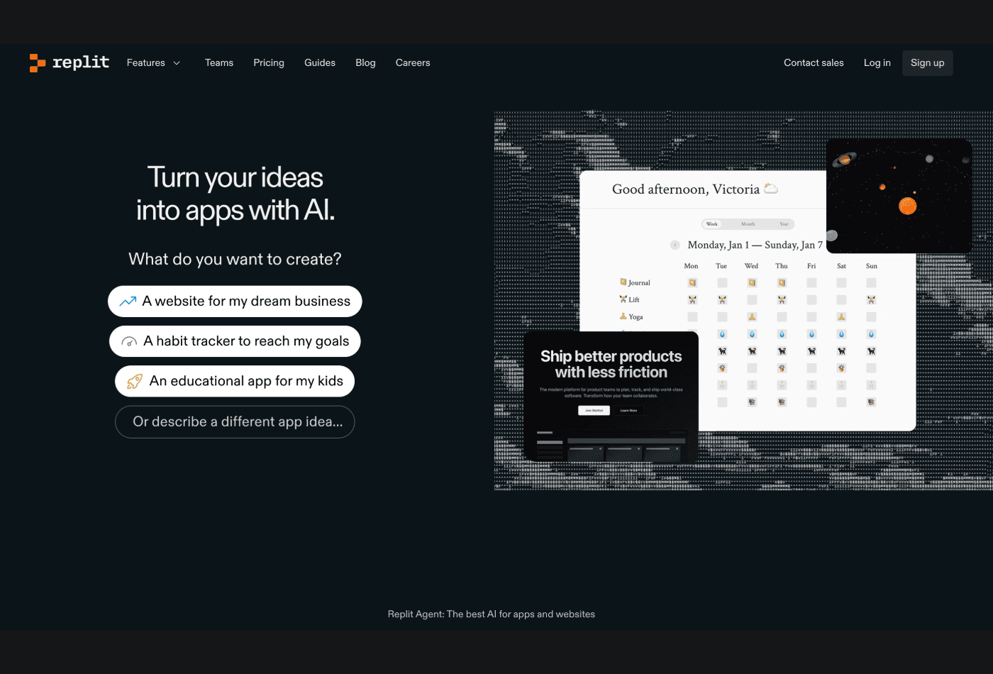 Replit AI web app builder