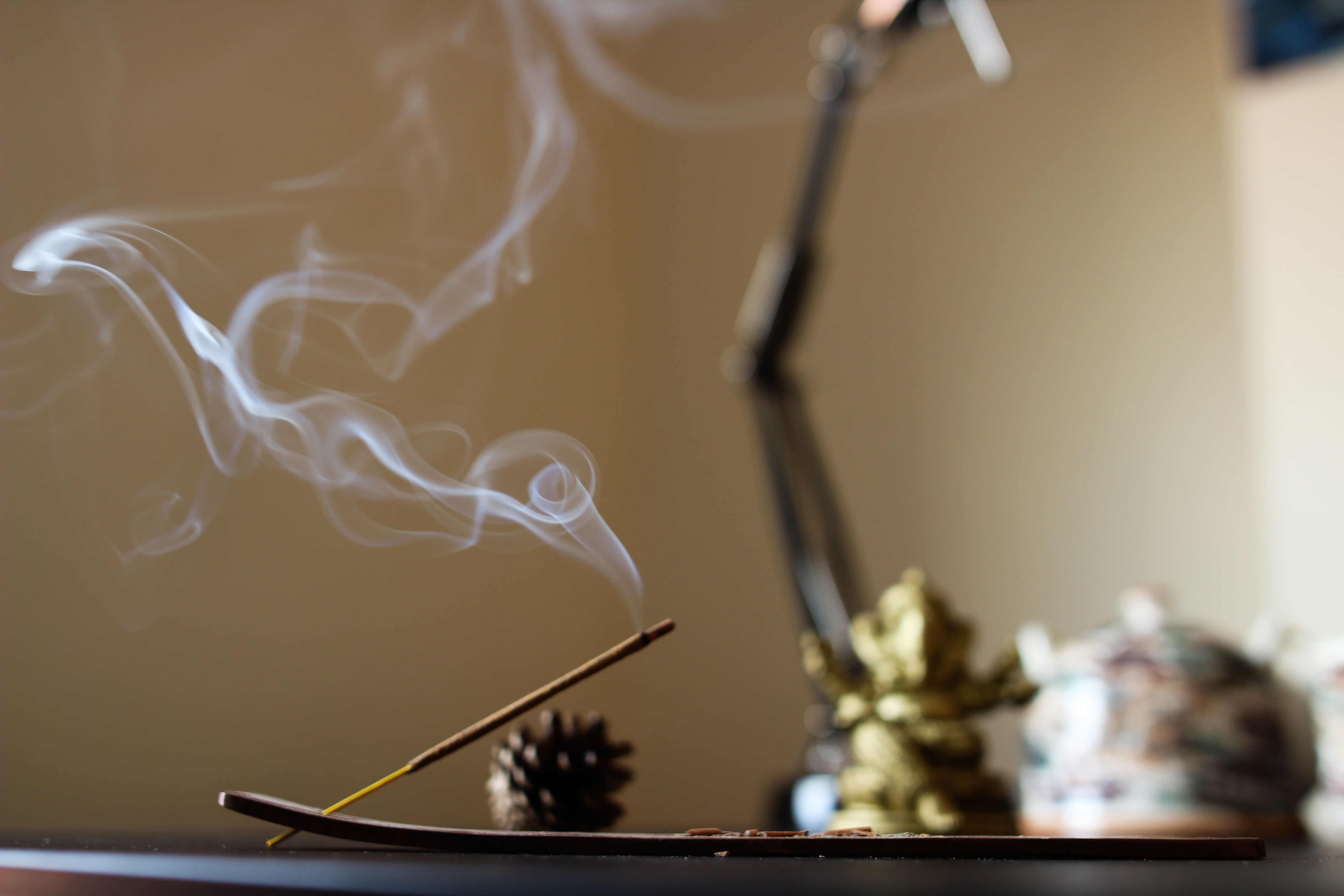 Incense stick burning