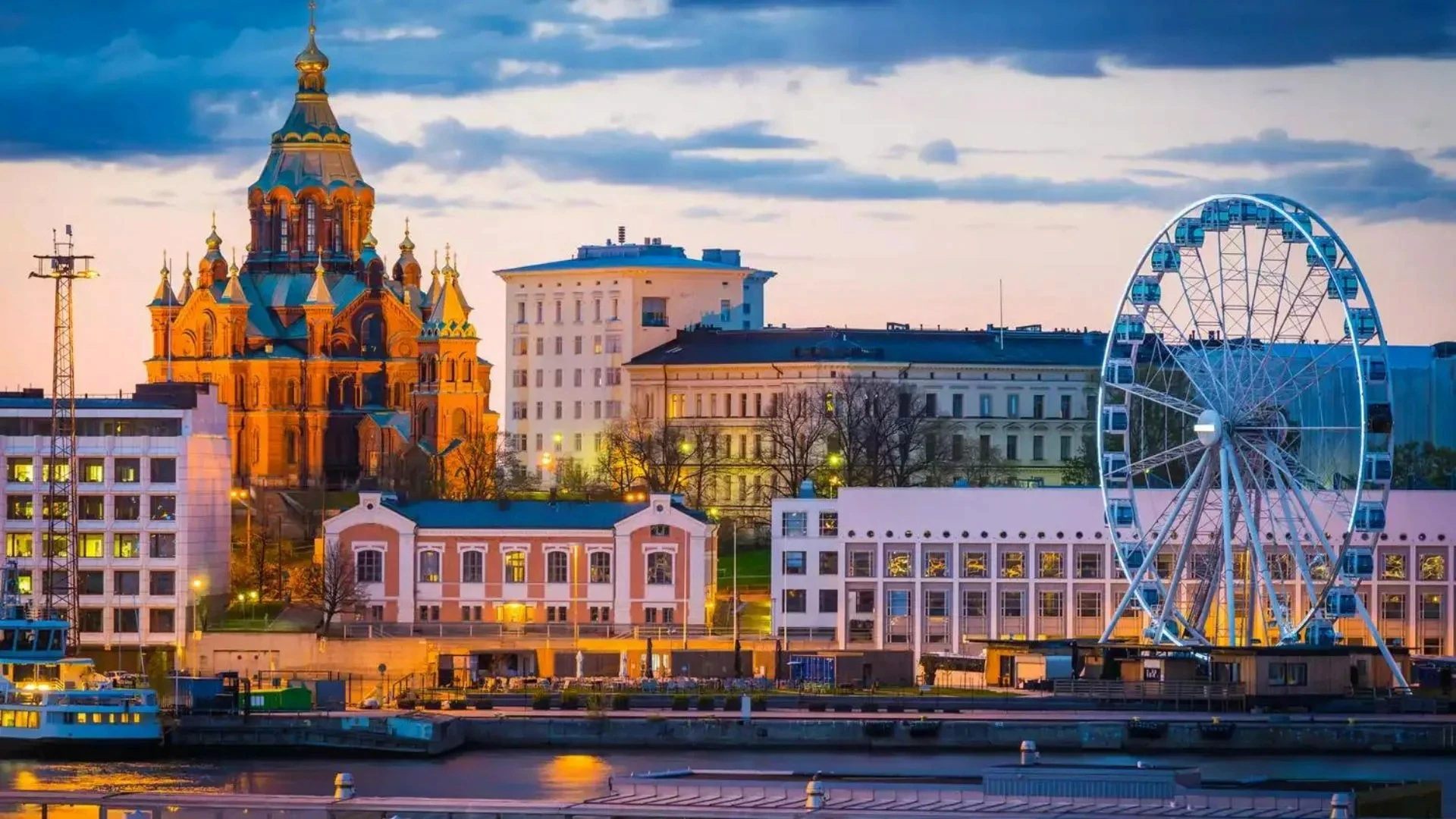 Helsinki cathedral and ferris wheel